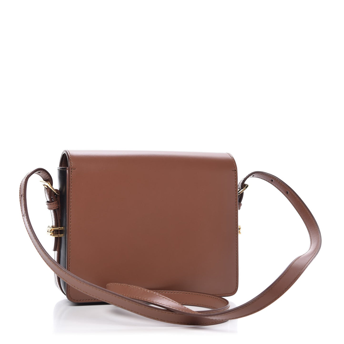 Smooth Calfskin Two Tone Small Grace Bag Malt Brown Black