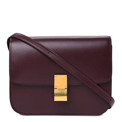 Celine Box Calfskin Medium Classic Box Flap Bag Burgundy 1 of 4