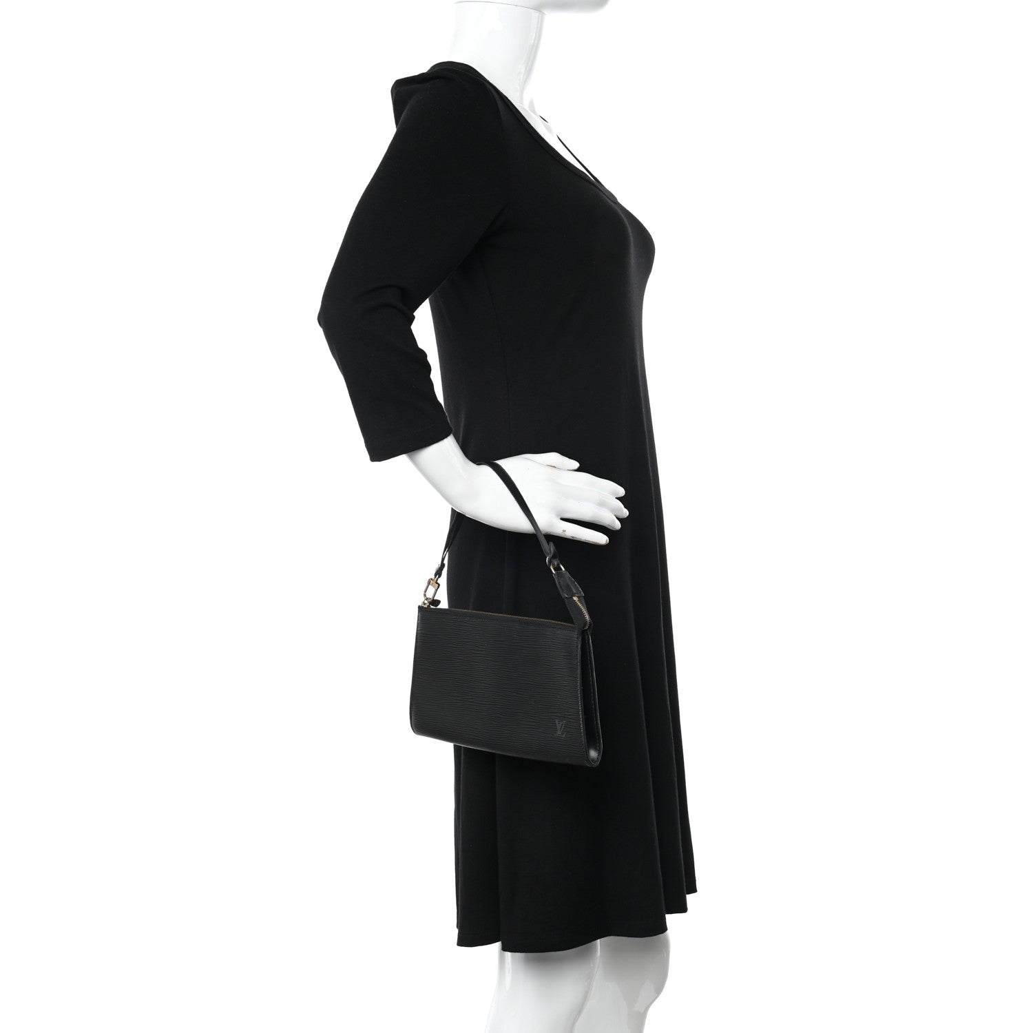 Louis Vuitton Epi Pochette Accessories 24 Black 3 of 11