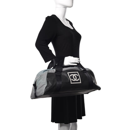 Chanel Nylon Sport Logo Duffel Black Blue 2 of 16