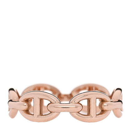 Hermes 18K Rose Gold PM Chaine d'Ancre Enchainee Ring 56 7.5 3 of 6