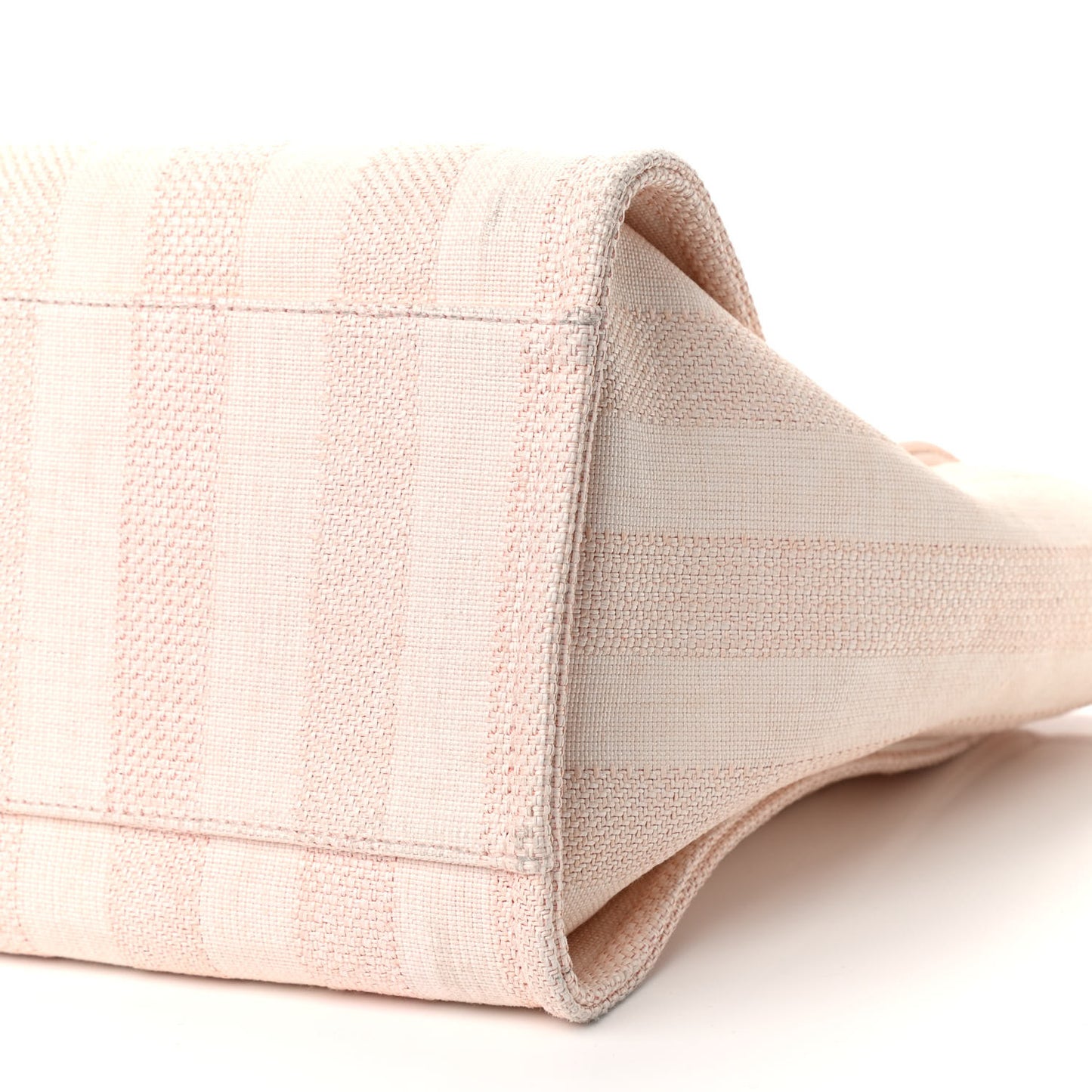 Mixed Fibers Calfskin Striped Medium Deauville Tote Light Pink