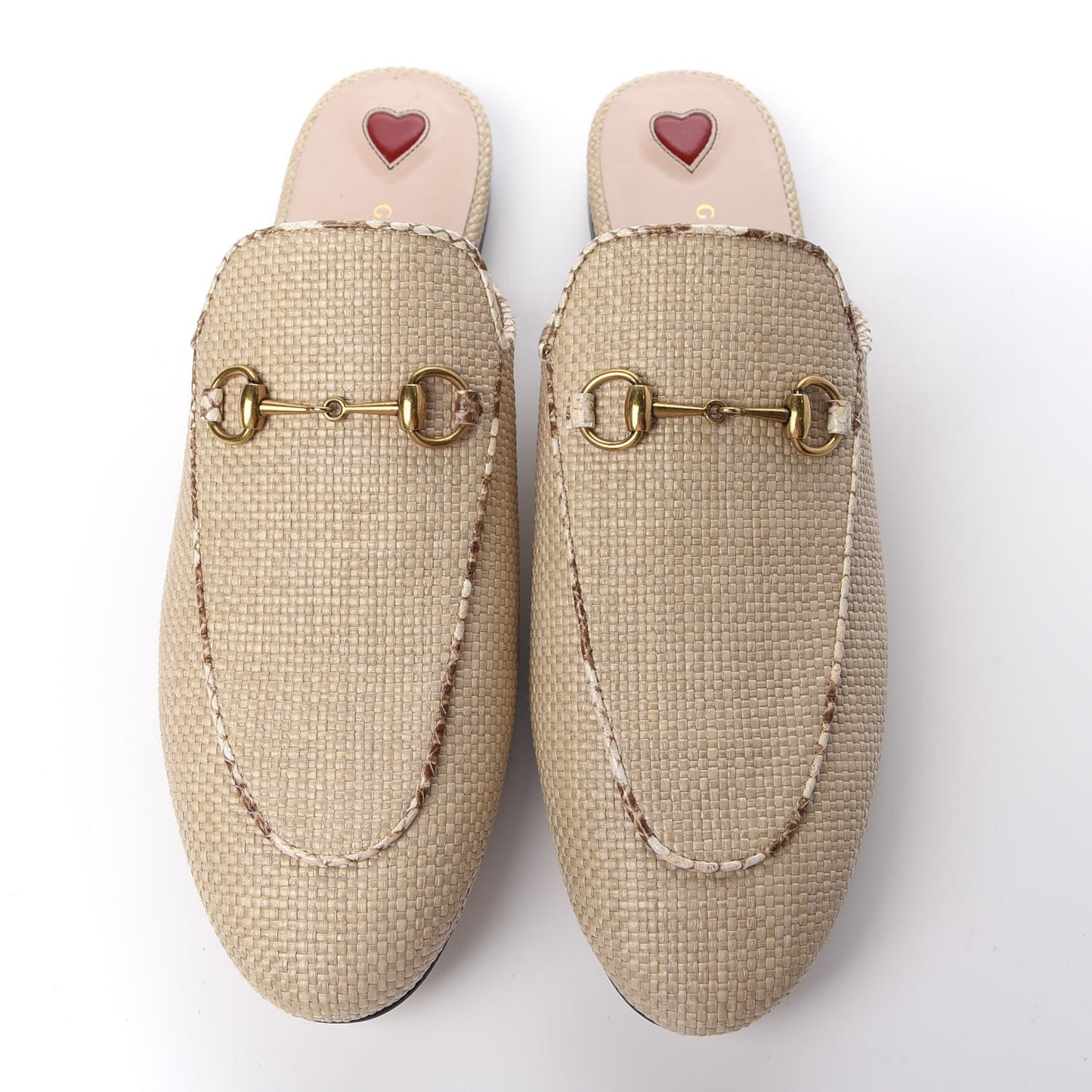 Straw Elaphe Womens Princetown Slippers 37 Natural Cream Brown