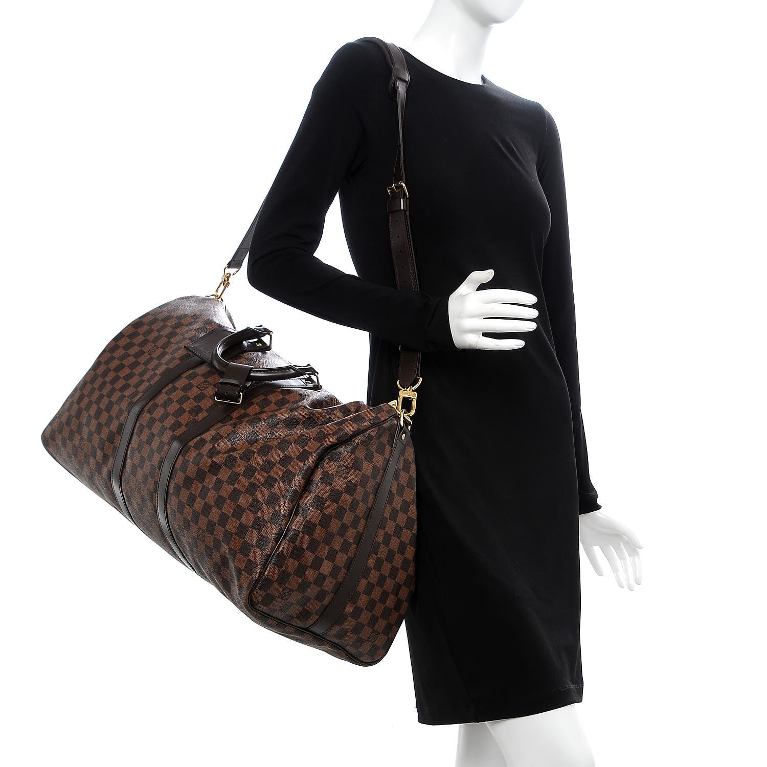 Louis Vuitton Damier Ebene Keepall Bandouliere 55 2 of 12