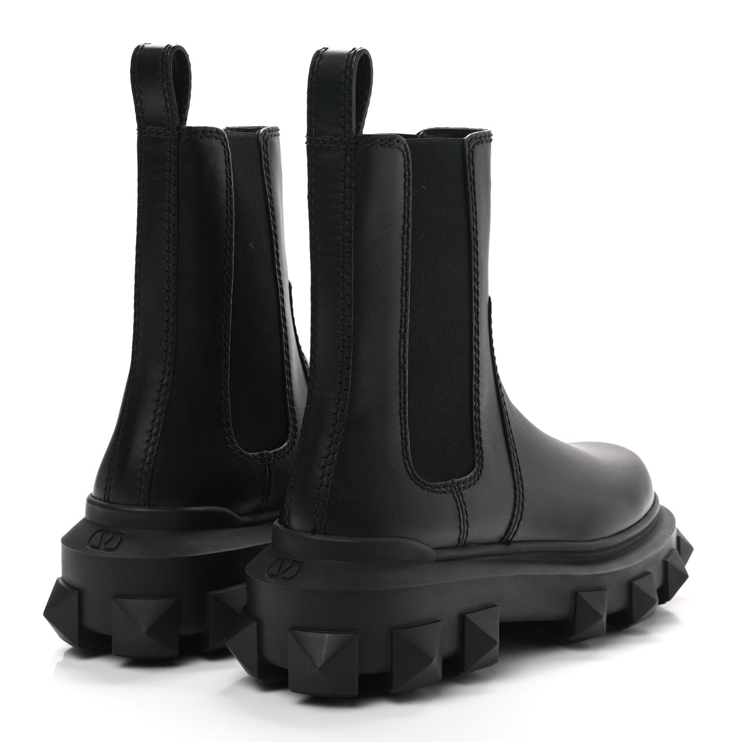 Calfskin Womens Trackstud Beatle Chelsea 45/55mm Ankle Boots 36.5 Black