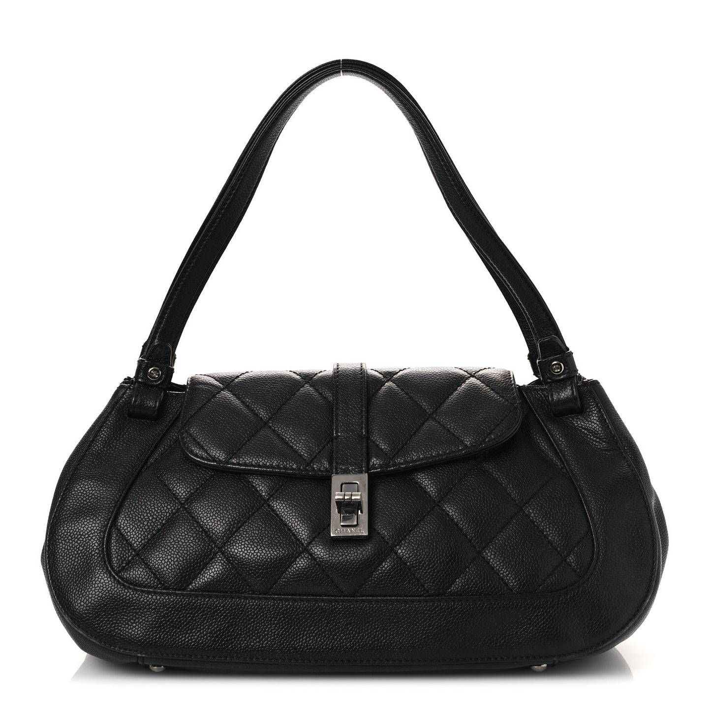 Caviar Quilted Small Mademoiselle Flap Bag Black