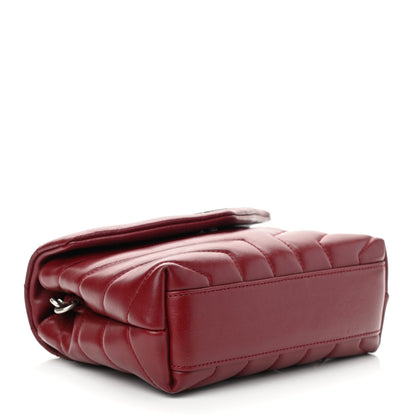 Saint Laurent Calfskin Y Quilted Monogram Toy Loulou Crossbody Bag Rouge 3 of 8