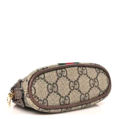 Gucci GG Supreme Monogram Web Ophidia Dome Key Pouch Beige New Acero 4 of 8