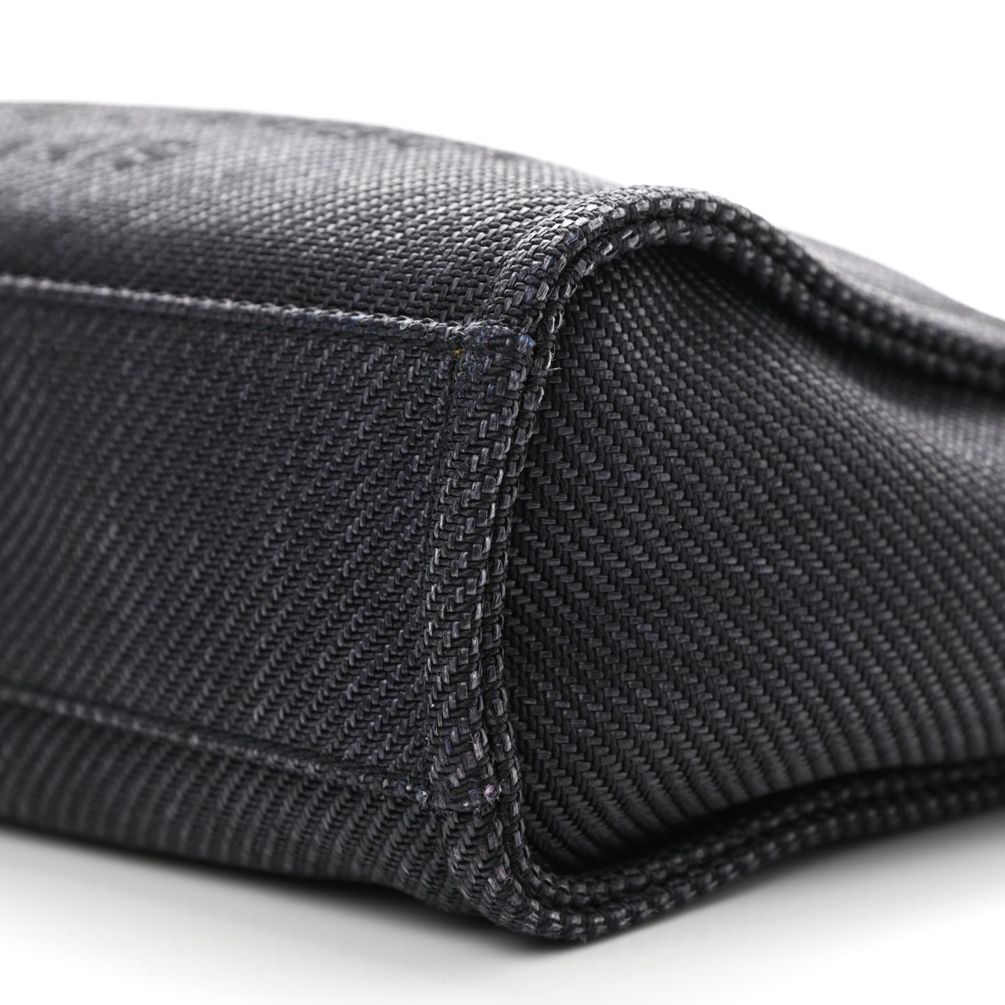 Mixed Fibers Calfskin Mini Deauville Tote Black