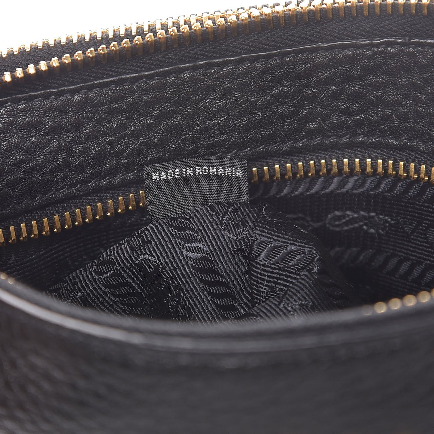 Vitello Daino Double Zip Crossbody Bag Black