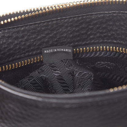 Prada Vitello Daino Double Zip Crossbody Bag Black 8 of 10
