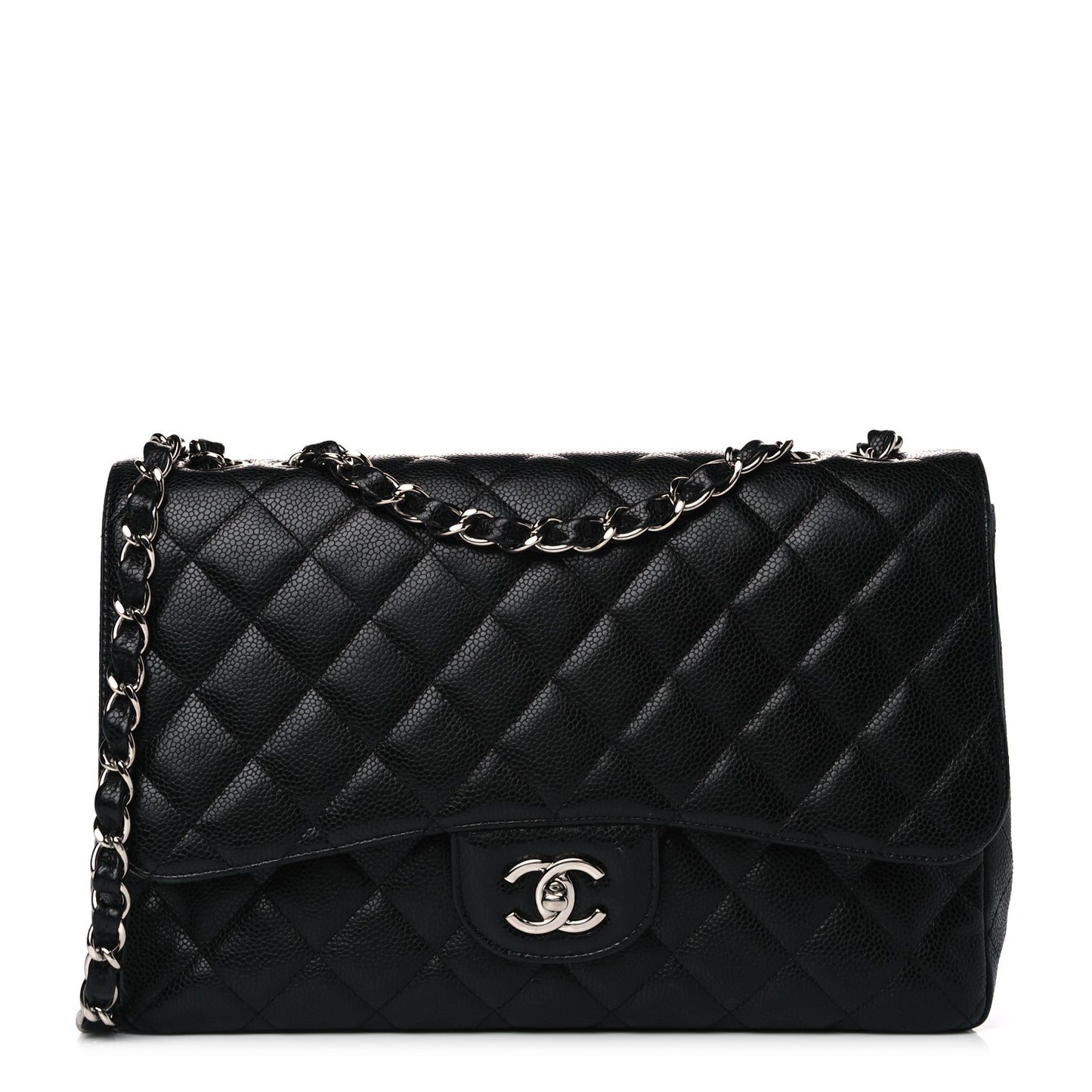 Caviar Quilted Jumbo Single Flap Black
