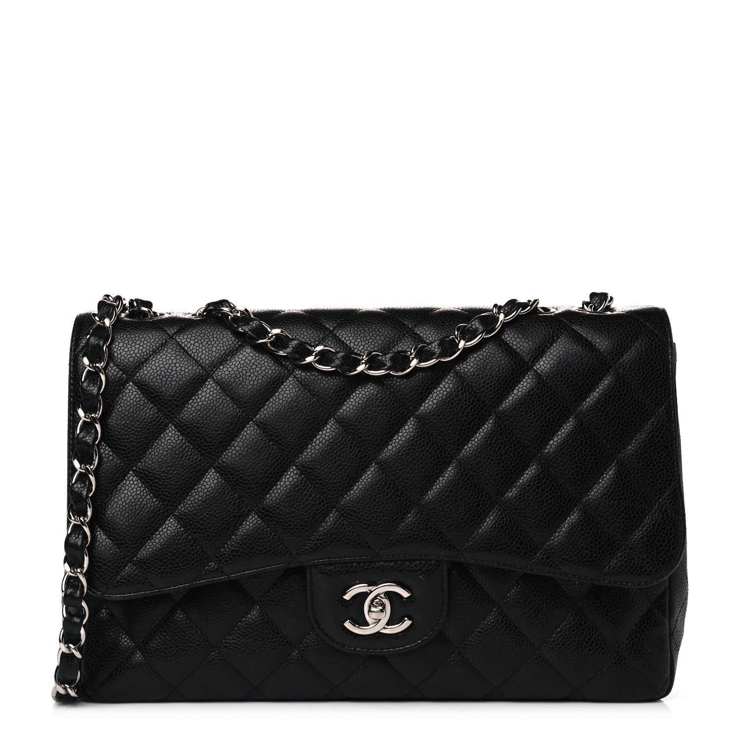 Chanel Caviar Quilted Jumbo Single Flap Black 1 of 13