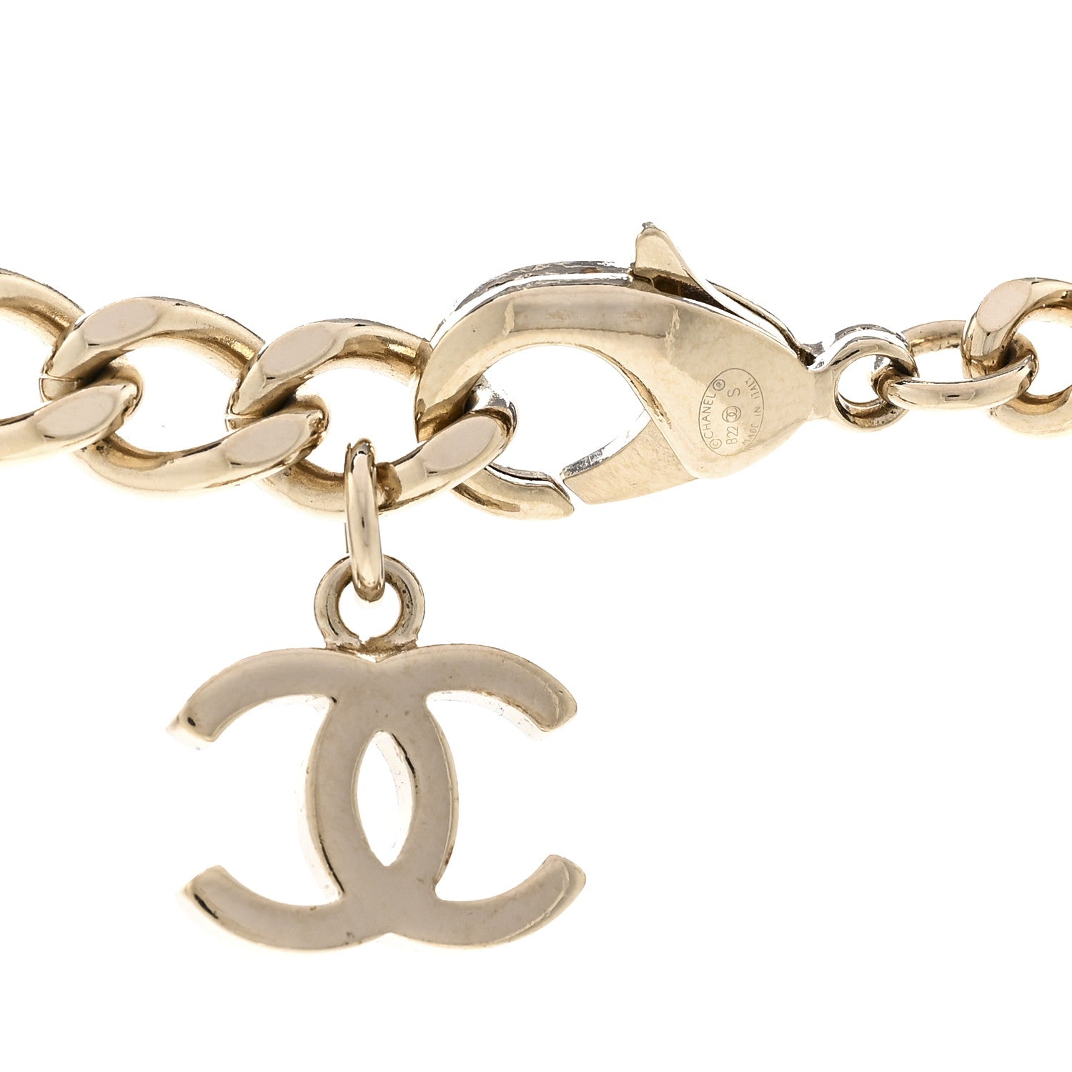 Chanel Crystal CC Chain Links Choker Necklace Gold 5 of 6