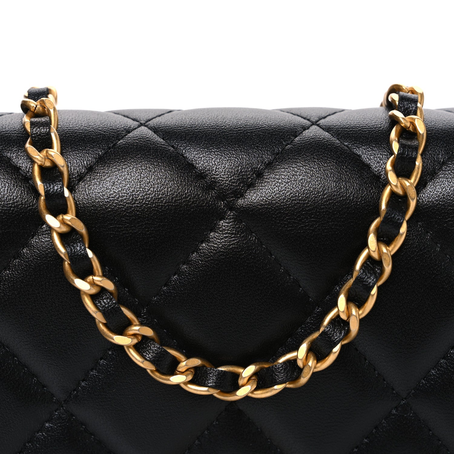 Chanel Lambskin Plexiglass Quilted Coco Love Wallet On Chain WOC Black 8 of 11