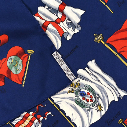 Hermes Silk Pavois Flags Carre Scarf 90 Bleu Rouge Multicolor 3 of 3