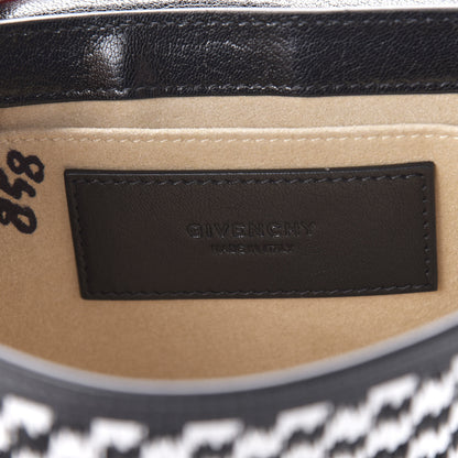 Givenchy Straw Calfskin Charm Shoulder Bag Black White 8 of 10