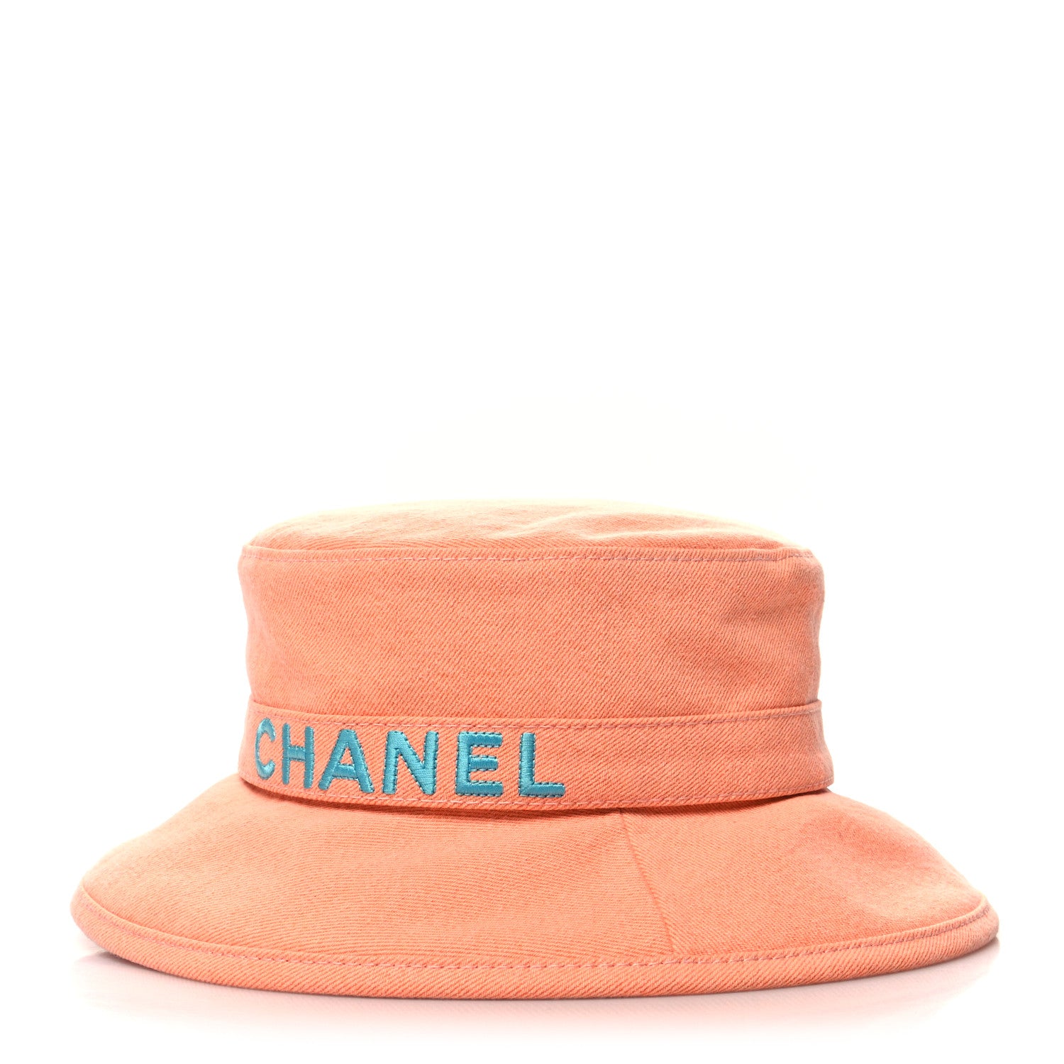 Chanel Denim CC Bucket Hat M Orange Blue 1 of 7