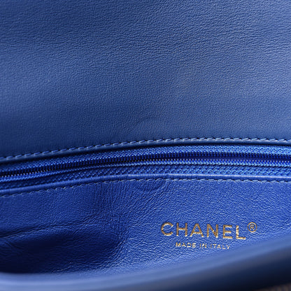 Chanel Calfskin Stitched Thin City Clutch Blue 9 of 9