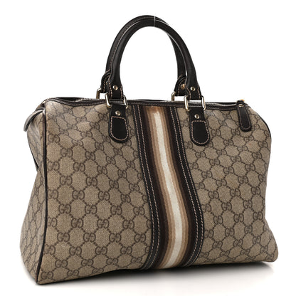 Gucci GG Plus Monogram Web Medium Joy Boston Dark Brown 3 of 14
