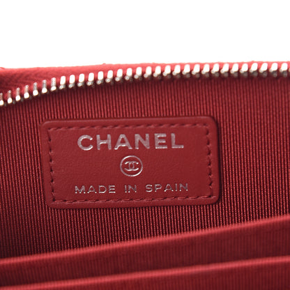 Chanel Caviar Quilted Zip Coin Purse Dark Red 5 of 6