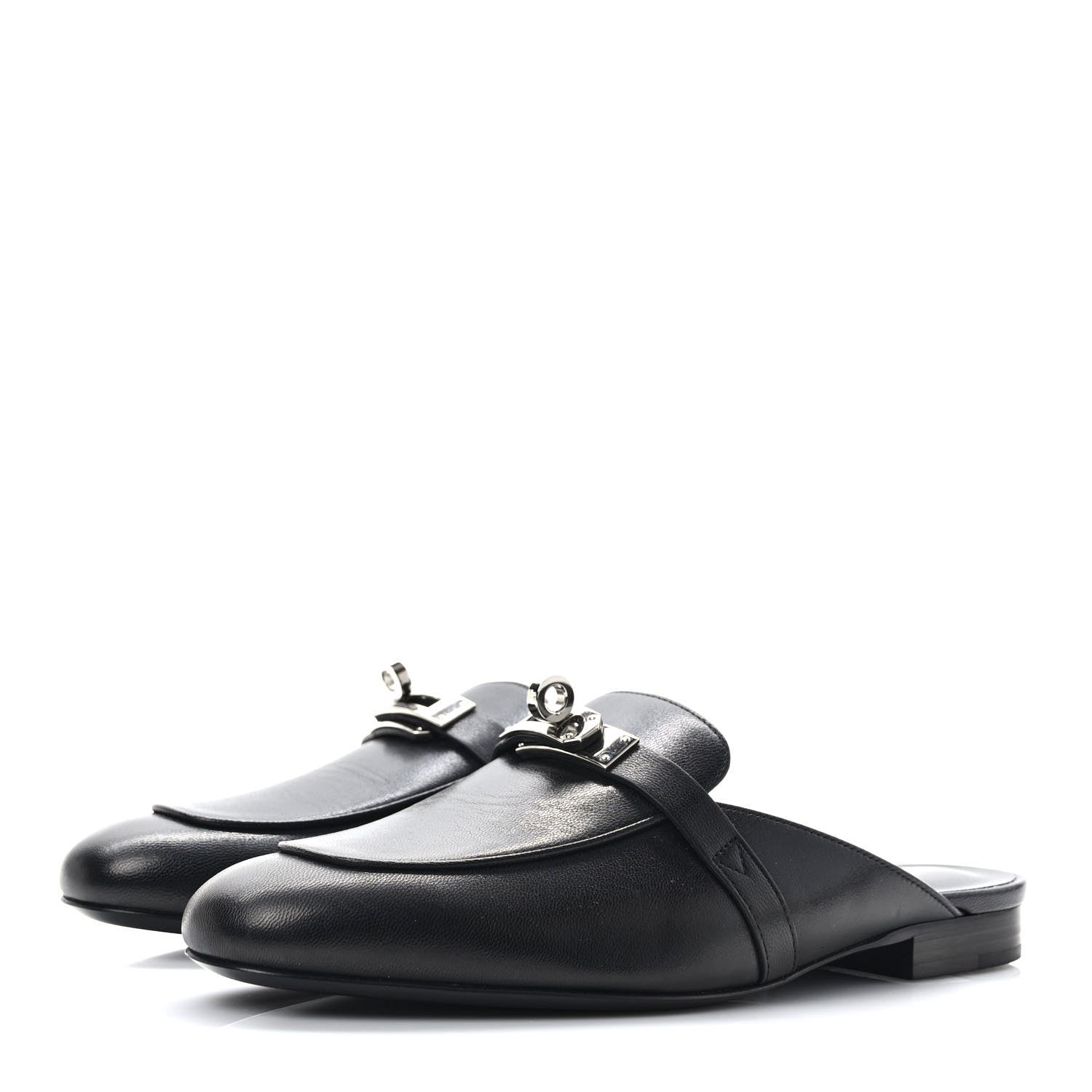 Hermes Goatskin Oz Mules 36 Black 3 of 8