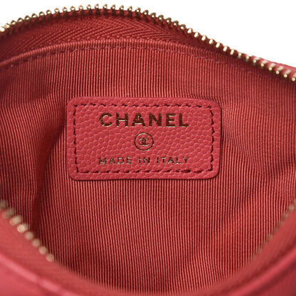 Chanel Caviar Quilted Small Cosmetic Case Dark Pink 7 of 8