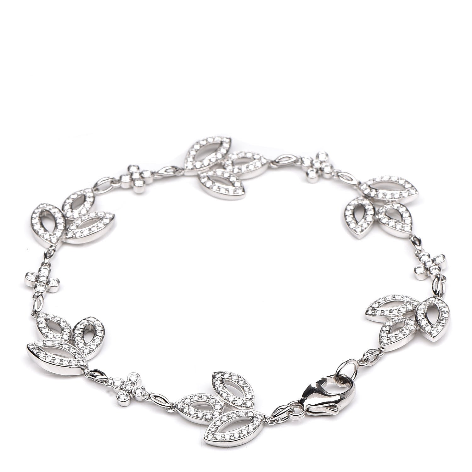 Harry Winston Platinum Diamond Lily Cluster Bracelet 3 of 6