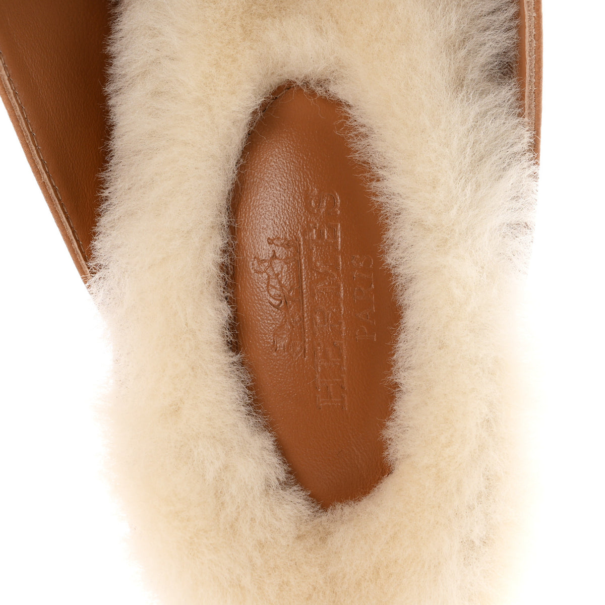 Goatskin Shearling Womens Oz Mules 38.5 Naturel Ecru