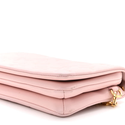 Louis Vuitton Lambskin Embossed Monogram Pochette Coussin Rose 9 of 12