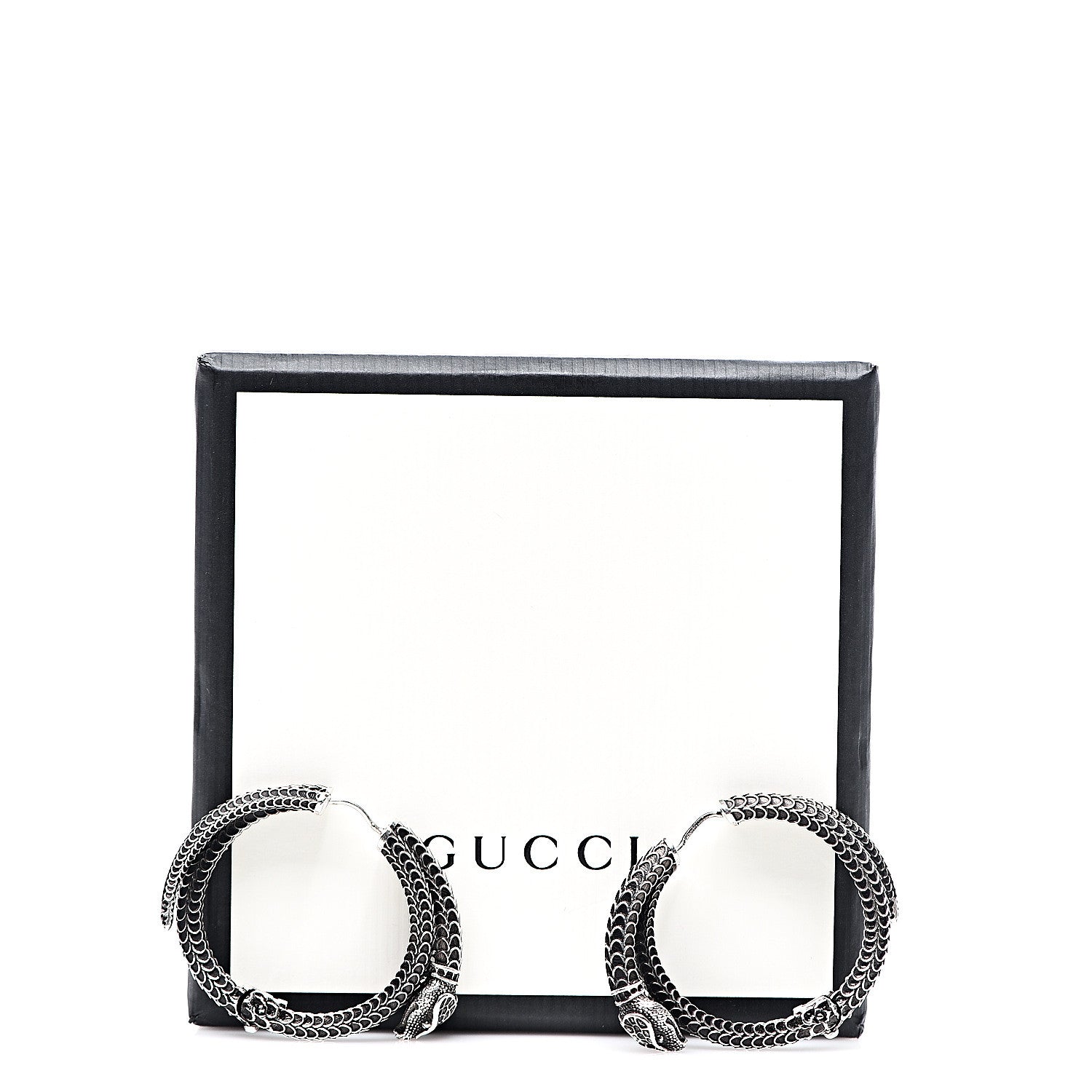 Gucci Sterling Silver Garden Snake Hoop Earrings 6 of 6