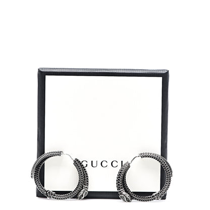 Gucci Sterling Silver Garden Snake Hoop Earrings 6 of 6