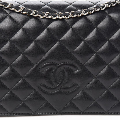 Chanel Lambskin Quilted Diamond CC Wallet On Chain WOC Black 13 of 13