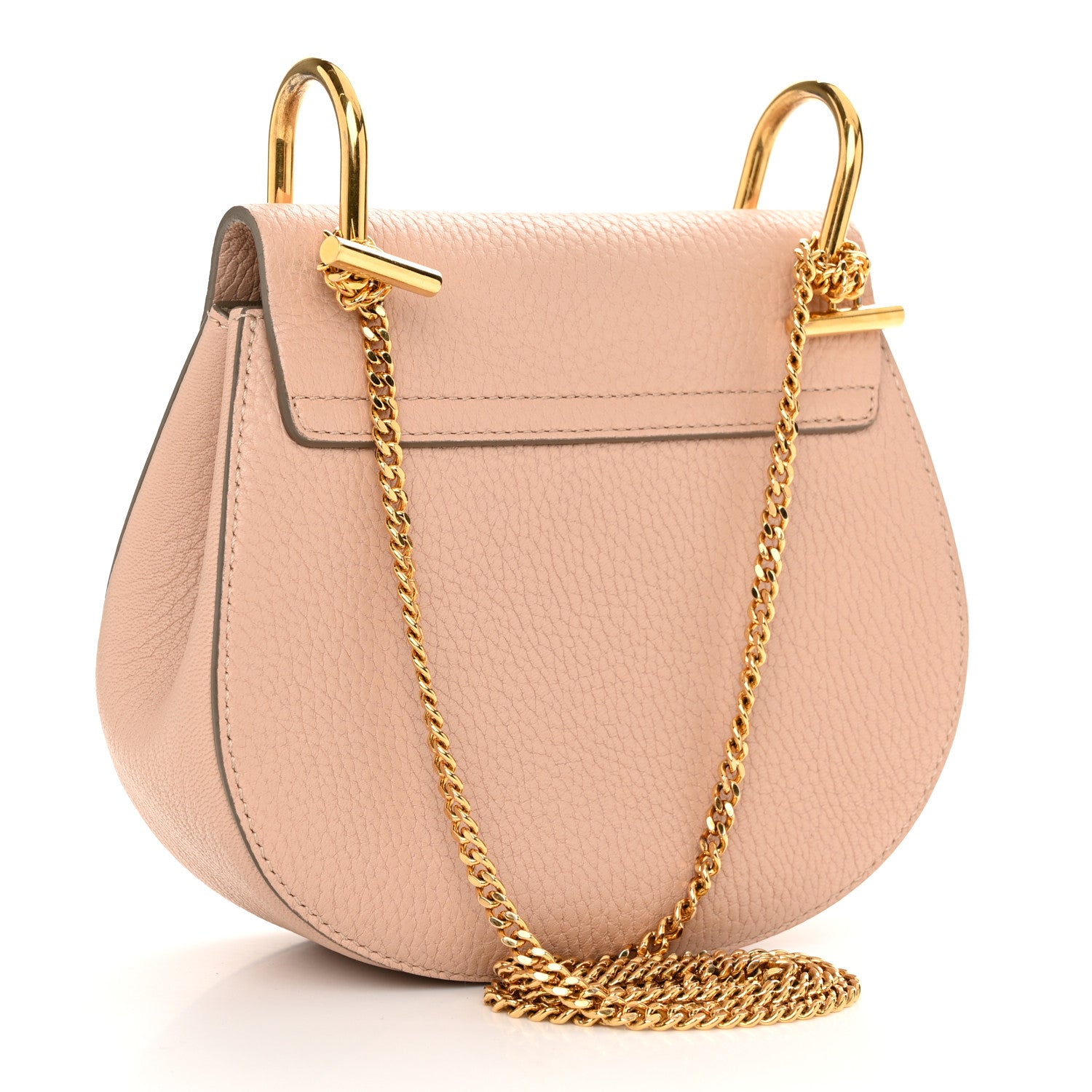 Chloe Grained Lambskin Mini Drew Shoulder Bag Cement Pink 3 of 9