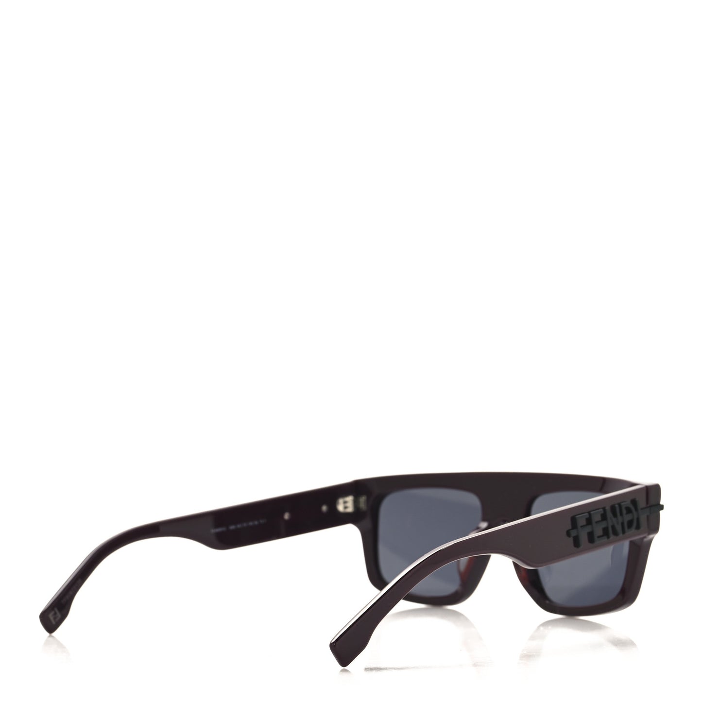 Acetate Fendigraphy Rectangle Sunglasses FE40091U Burgundy