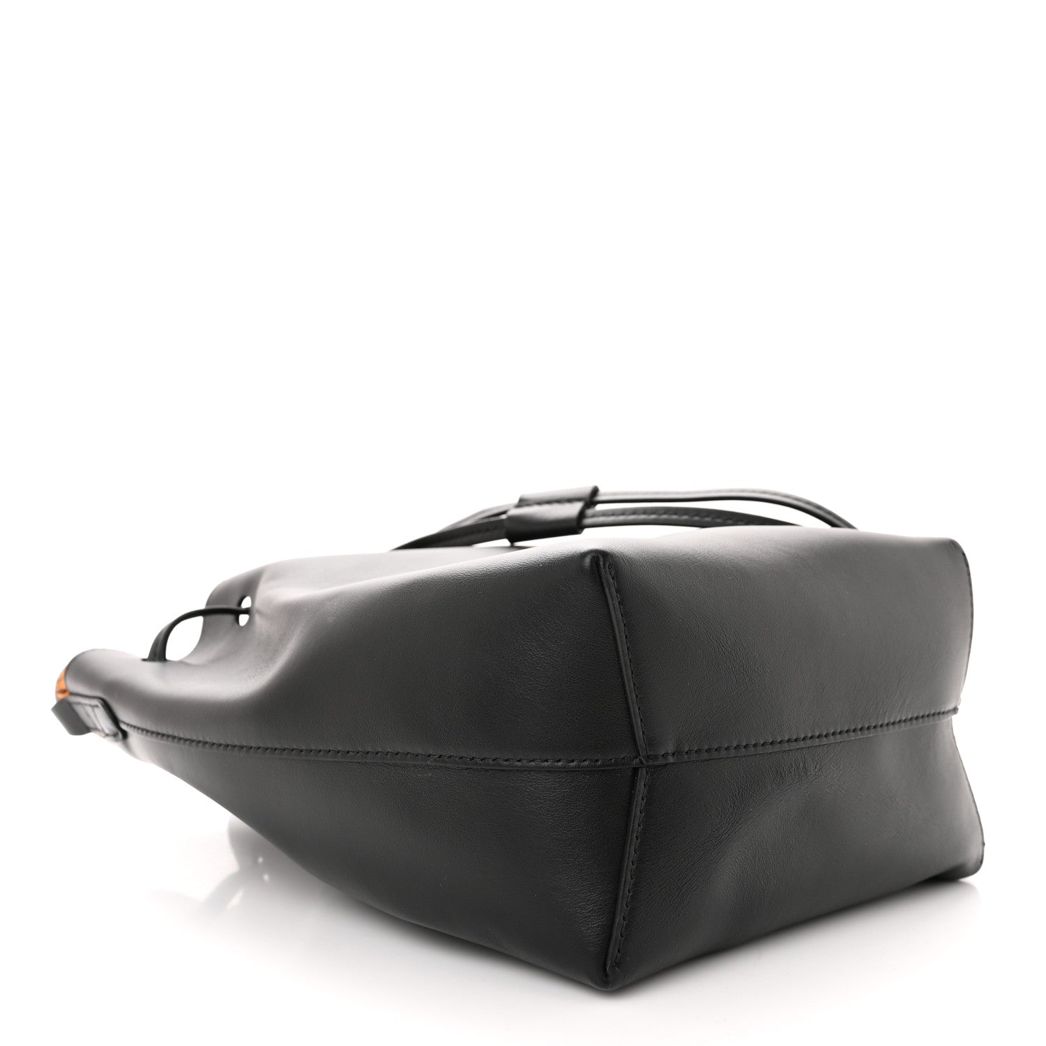 Mansur Gavriel Calfskin Twist Drawstring Bucket Bag Black Flamma 4 of 9