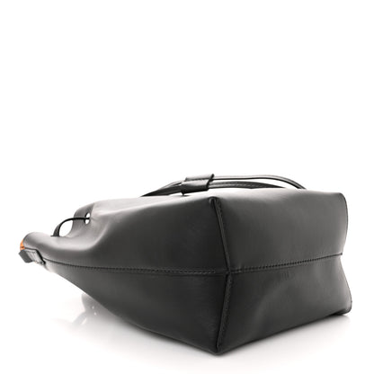 Mansur Gavriel Calfskin Twist Drawstring Bucket Bag Black Flamma 4 of 9