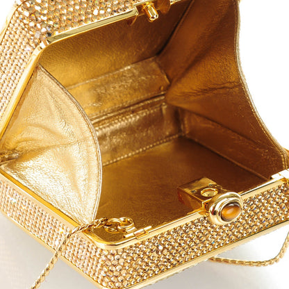 Judith Leiber Swarovski Crystal Minaudière Clutch Gold 5 of 6