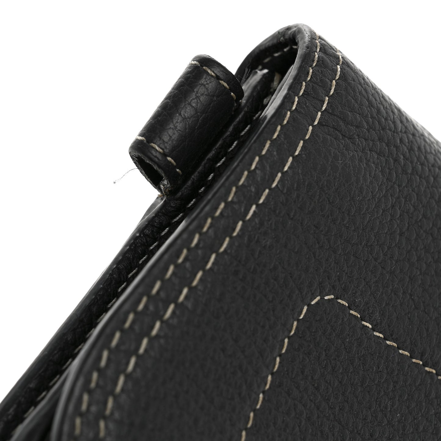 X KAWS Grained Calfskin Saddle Wristlet Black