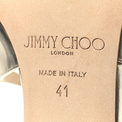 Jimmy Choo Mirror Calfskin Lang Sandals 41 Gold 7 of 9