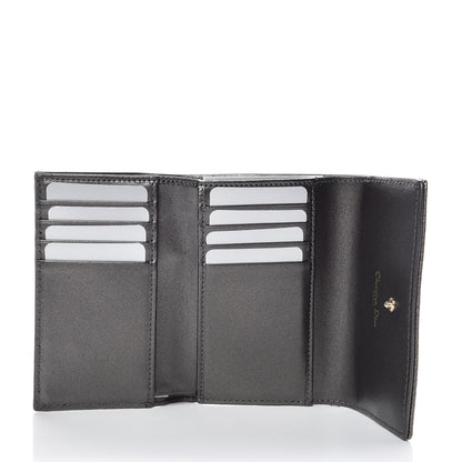 Christian Dior Metallic Grained Calfskin Cannage Diorama Elancee Wallet Gunmetal Grey 5 of 9