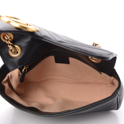 Gucci Calfskin Matelasse Small GG Marmont Shoulder Bag Black 5 of 10