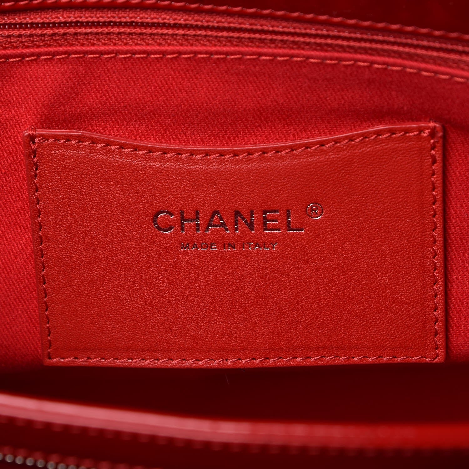 Chanel Patent Quilted Maxi Just Mademoiselle Bowling Bag Red 6 of 11