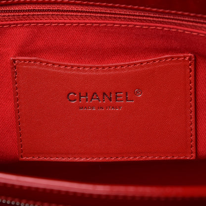 Chanel Patent Quilted Maxi Just Mademoiselle Bowling Bag Red 6 of 11