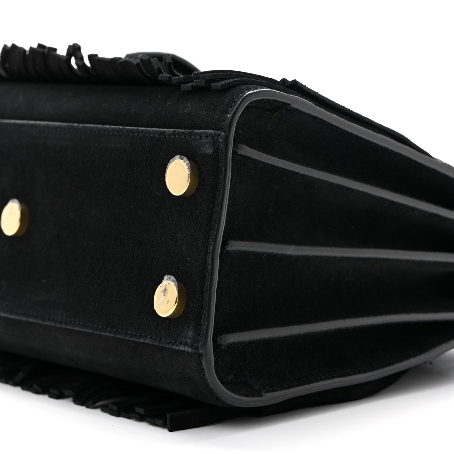 Suede Fringe Nano Sac De Jour Black
