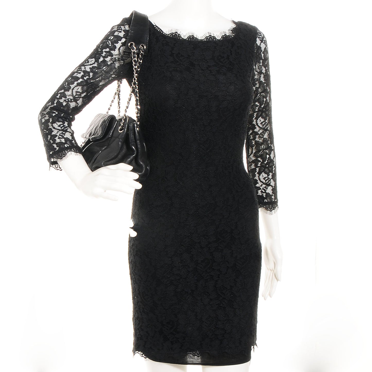 Lambskin Diamond Stitch Shoulder Bag Black