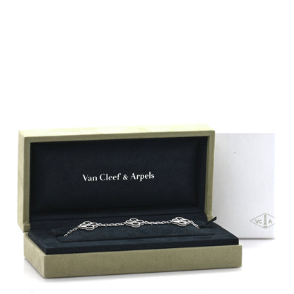 Van Cleef & Arpels 18K White Gold 5 Motifs Guilloche Vintage Alhambra Bracelet 4 of 4