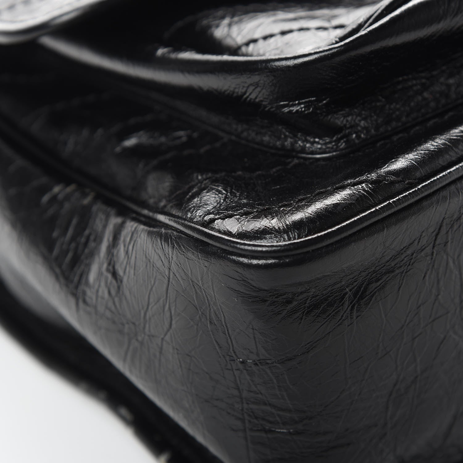 Saint Laurent Crinkled Calfskin Matelasse Monogram Large Niki Chain Satchel Black 9 of 20