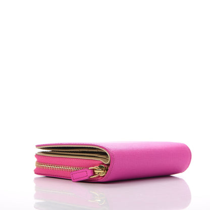 MCM Coated Canvas Zip Around Wallet Electric Pink 5 of 20