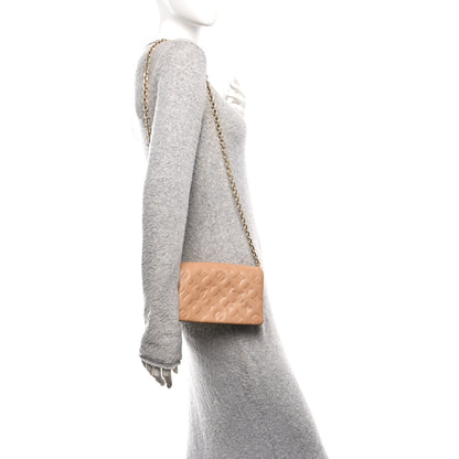 Louis Vuitton Lambskin Embossed Monogram Pochette Coussin Camel 2 of 11